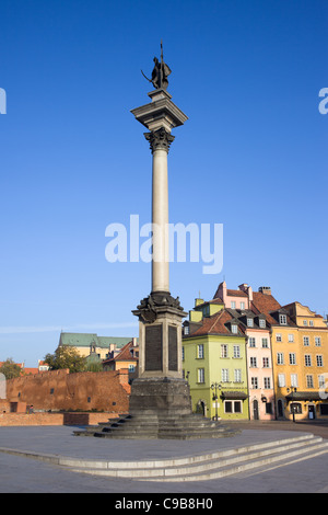 Le roi Sigismond III Vasa (Polonais : Kulumna colonne Zygmunta) dans la vieille ville (Polonais : Stare Miasto, Starowka) de Varsovie en Pologne Banque D'Images