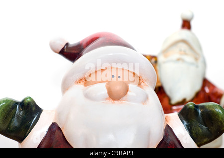 2 accessoires Père Noël sur fond blanc Banque D'Images