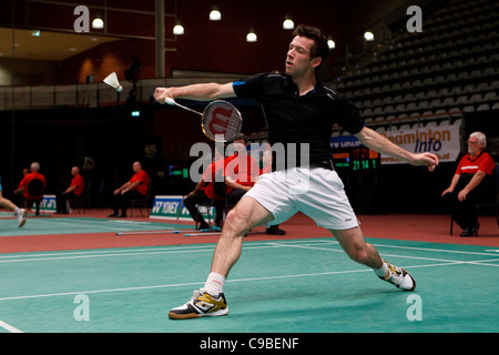 Joueur de badminton Carl Baxter, de l'Angleterre Banque D'Images