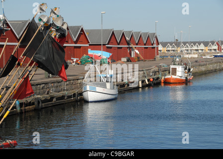 Port de pêche de Hasle sur la côte nord-ouest de l'île de Bornholm en mer Baltique Banque D'Images