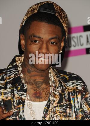 Soulja Boy au niveau des arrivées pour la 38e conférence annuelle de l'American Music Awards - Arrivals, Nokia Theatre à Los Angeles. Vivre, Los Angeles, CA 20 novembre 2011. Photo par : Dee Cercone/Everett Collection Banque D'Images