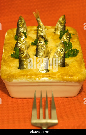 Poisson ou Stargazy Pie Banque D'Images