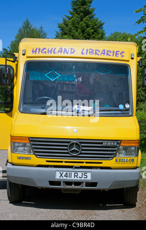 Service de bibliothèque mobile des Highlands, Ecosse, Royaume-Uni. Banque D'Images