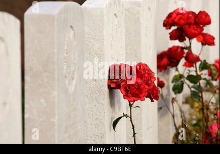 Tombes militaires du Canada vers 1919, dans un cimetière dans le Nord du Pays de Galles. Banque D'Images