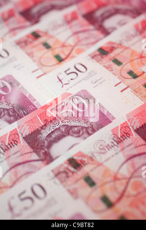 New UK £50 notes, la plus haute coupure en circulation, émis par la Banque d'Angleterre le 2 novembre 2011 Banque D'Images