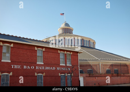 L'extérieur de la B&O Railroad Museum, Baltimore, Maryland. Banque D'Images