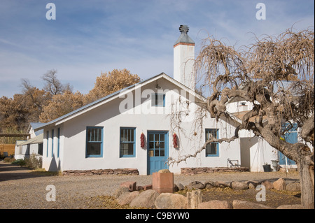 Los Poblanos Inn Ranch ferme biologique, et fleurs de vallée ferme, à Los Ranchos, près de Albuquerque, Nouveau Mexique. Banque D'Images