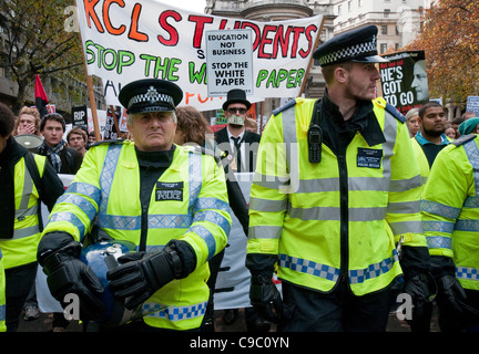 Manifestation étudiante à Londres le 9 novembre 2011 Banque D'Images