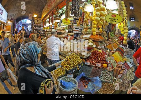 Misir Carsisi, marché aux épices, interieur, Istanbul, Turquie , l'Europe, Banque D'Images