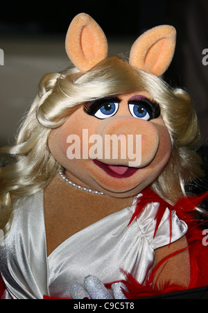 MISS PIGGY LES MUPPETS. Première mondiale HOLLYWOOD LOS ANGELES CALIFORNIA USA 12 novembre 2011 Banque D'Images