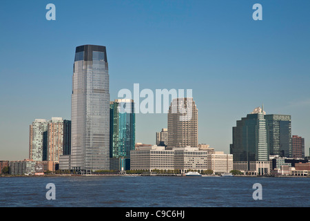 Skyline de Jersey City et de l'Hudson, le port de New York, NYC Banque D'Images