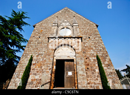 Petite église, portail. Église de Saint-Céneri-le-Gérei Sinan, Mancelles, Orne, Basse-Normandie, Banque D'Images