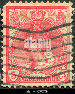 Pays-bas - VERS 1899 : timbre imprimé aux Pays-Bas, montre Wilhelmina des Pays-Bas, vers 1899 Banque D'Images