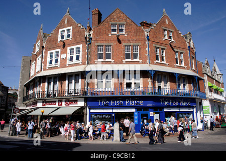 Magasins de High Street Swanage Dorset Banque D'Images