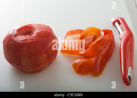 Tomates pelées Banque D'Images