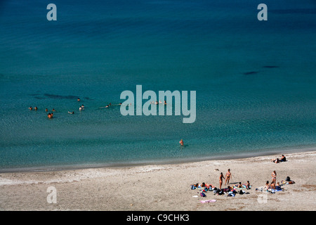 San Giovanni di Sinis plage sur la péninsule de Sinis, Sardaigne, Italie. Banque D'Images