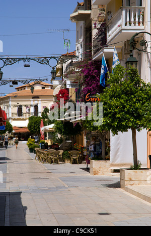 21 mai rue, ville de Zakynthos, zante zakynthos/, îles Ioniennes, Grèce. Banque D'Images