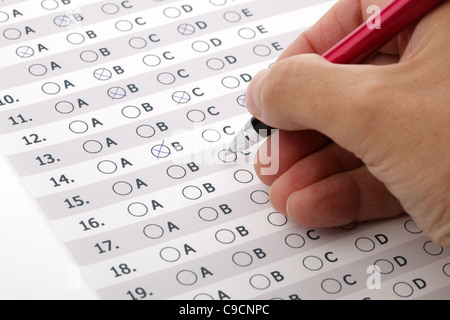 Sondage sur la satisfaction du service à la clientèle ou à choix multiples l'examen Banque D'Images