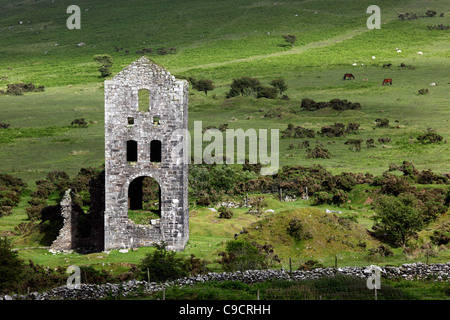 Papule Jenkin Mine , maison , moteur arbre Bellingham Caradon Hill , près de larbins, Bodmin Moor , Cornouailles , Angleterre Banque D'Images