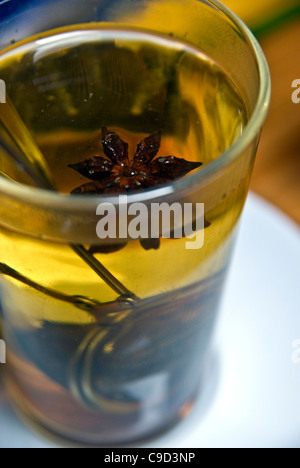 Verre d'infusion de tisane à la badiane Banque D'Images