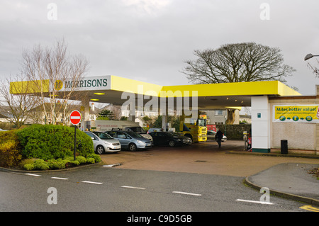 Supermarché Morrisons (UK) station service Banque D'Images