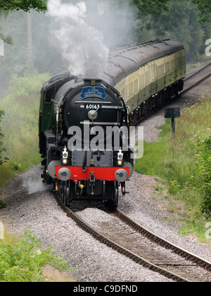 La tornade sur le train à vapeur de la ligne de chemin de fer West Somerset, Royaume-Uni Banque D'Images