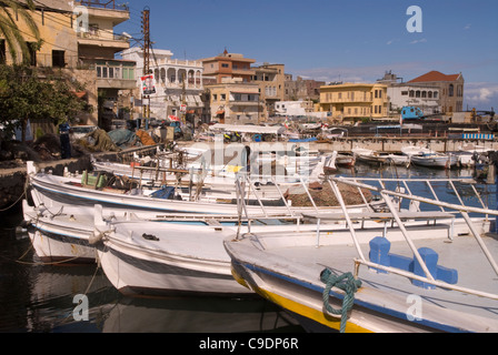 Vue générale du port de Tyr, au sud du Liban. Banque D'Images