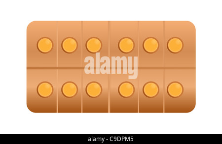 Comprimés ou médicaments sont emballés en blister. Vector Banque D'Images