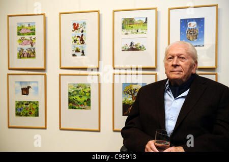 Animateur tchèque Zdenek Miler, créateur d'un personnage des dessins animés de la Mole. En République tchèque, Prague, le 21 février 2011. (Photo/CTK Katerina Sulova) Banque D'Images