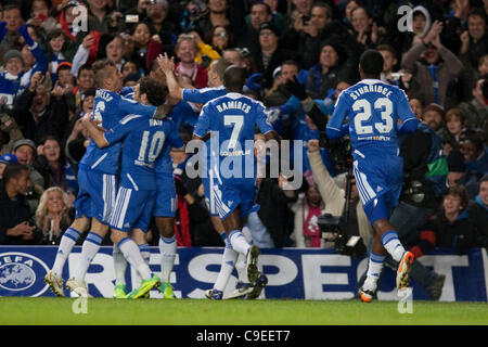 06.12.2011. Londres, Angleterre. en action lors de la Ligue des Champions match entre Chelsea et Valence d'Espagne, jouée au stade de Stamford Bridge. Banque D'Images