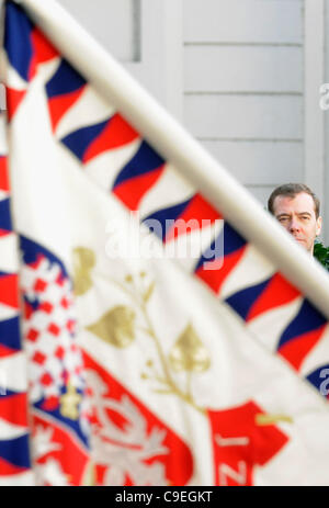 Le président russe Dmitri Medvedev en photo au château de Prague le jeudi, 8 déc, 2011. Medvedev est sur une demi-journée de visite en République tchèque. (Photo/CTK Stanislav Zbynek) Banque D'Images