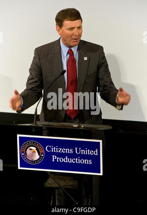 14 décembre 2011 - Des Moines, Iowa, USA - Bob Vander Plaats, Président de la chef de famille, parle à Mike Huckabee's 'le don de la vie,' anti-avortement un documentaire produit par la production de supports de bras des citoyens, le groupe d'intérêt dont la Cour suprême des États-Unis a gagner dans Les citoyens d'unir Banque D'Images