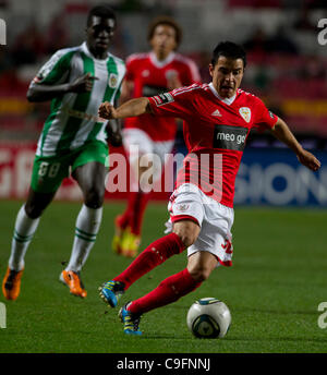 Portugal Liga Zon Sagres 13ème round - SL Benfica (SLB) x Rio Ave FC (RAFC) Javier Saviola SL Benfica avant (marqueur de la troisième but) Banque D'Images