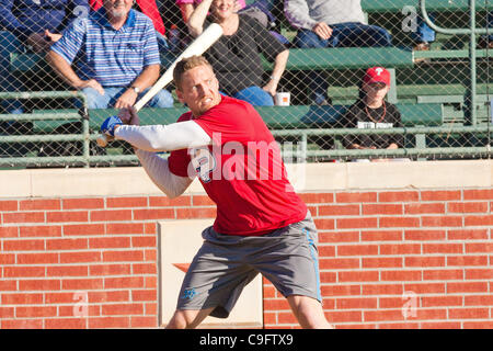 17 mars 2011 - Houston, Texas, États-Unis - Philadelphia Phillies RF Hunter Pence participant à la home-run derby au cours de sa 3ème Conférence Annuelle Hunter Pence au camp de baseball Baseball USA à Houston, TX. (Crédit Image : © Juan DeLeon/Southcreek/ZUMAPRESS.com) Banque D'Images