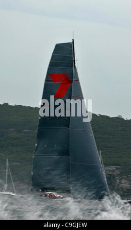 26.12.2011. Sydney, Australie. Rolex Sydney to Hobart Yacht Race 2011. Wild Oats XI en action. Banque D'Images