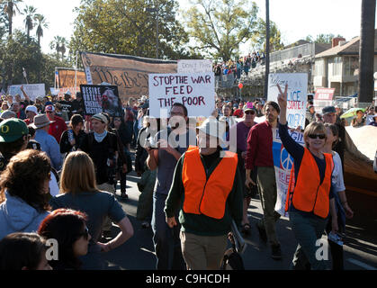 Occupy Wall Street 2012 Démonstration à la Rose Parade de Pasadena en Californie Banque D'Images