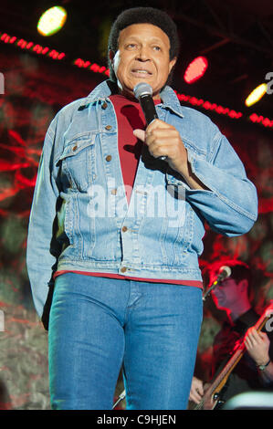 LINCOLN, CA - 6 janvier : Chubby Checker fonctionne à ThunderValley Casino à Lincoln en Californie le 6 janvier 2012 Banque D'Images