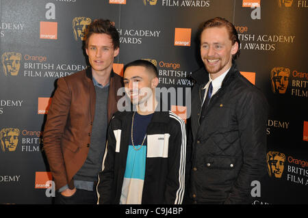 London, Royaume-Uni 11/01/2012 Taylor Lautner, Adam Deacon et Tom Hiddleston assiste à la Mercredi Orange Rising Star Award Shortlist nominés 2012 Annonce de l'AC à BAFTA à Londres (Photo crédit : Photobeat Images/Alamy) Banque D'Images