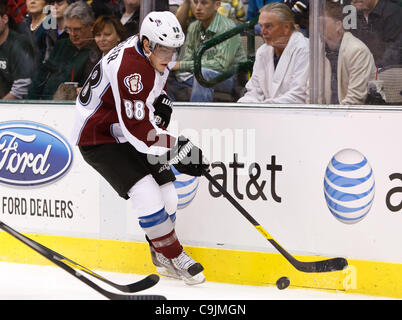 14 janvier 2012 - Dallas, Texas, États-Unis - Colorado Avalanche Avant Peter Mueller (88) au cours de l'action entre les Stars de Dallas et l'Avalanche du Colorado. Colorado bat Dallas 2-1 à l'American Airlines Center. (Crédit Image : © Andrew Dieb/ZUMAPRESS.com)/Southcreek Banque D'Images