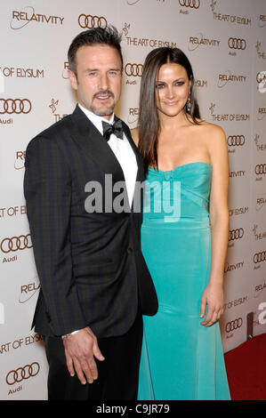 15 janvier 2012 - Hollywood, Californie, États-Unis - David Arquette et Christina McLarty durant l'Art de l'Elysium Heaven's 5th Annual Gala, tenue lors de l'historique Union Station, le 14 janvier 2012, à Los Angeles.(Image Crédit : Â© Michael Germana/Globe Photos/ZUMAPRESS.com) Banque D'Images