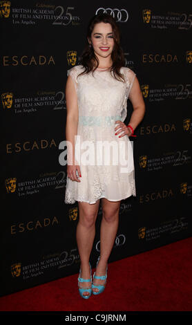 EMILIA CLARKE BAFTA LOS ANGELES 18ÈME SAISON DES PRIX ANNUELS TEA PARTY BEVERLY HILLS LOS ANGELES CALIFORNIA USA 14 janvier 2012 Banque D'Images