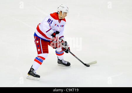 Janvier 20, 2012 - Raleigh, Caroline du Nord, États-Unis - Les Capitals de Washington le défenseur Dmitry Orlov (81) pendant les ouragans.jeu tonights capitales défait 3-0 à RBC Centre de Raleigh en Caroline du Nord. (Crédit Image : © Anthony Barham/ZUMAPRESS.com)/Southcreek Banque D'Images