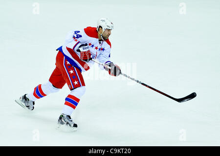 Janvier 20, 2012 - Raleigh, Caroline du Nord, États-Unis - Les Capitals de Washington le défenseur Roman Hamrlik (44) pendant les ouragans.jeu tonights capitales défait 3-0 à RBC Centre de Raleigh en Caroline du Nord. (Crédit Image : © Anthony Barham/ZUMAPRESS.com)/Southcreek Banque D'Images