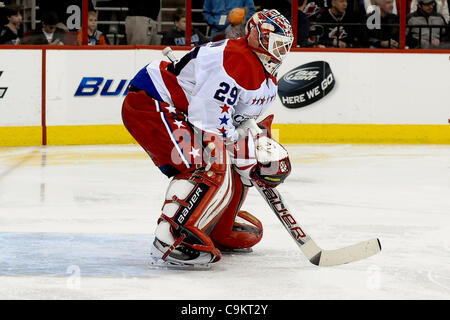 Janvier 20, 2012 - Raleigh, Caroline du Nord, États-Unis - gardien Tomas Vokoun Les Capitals de Washington (29) pendant les ouragans.jeu tonights capitales défait 3-0 à RBC Centre de Raleigh en Caroline du Nord. (Crédit Image : © Anthony Barham/ZUMAPRESS.com)/Southcreek Banque D'Images