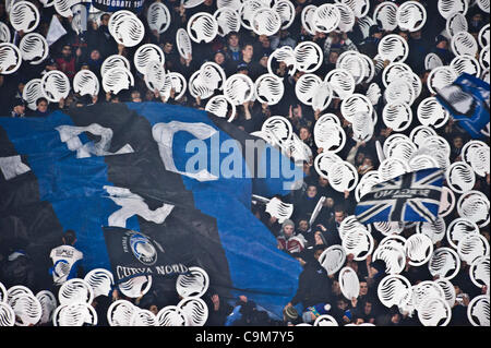 Atalanta fans, le 21 janvier 2012 - Football / Soccer : Italien 'Serie' une correspondance entre Atalanta 0-2 la Juventus au Stadio Atleti Azzurri d'Italia à Bergame, Italie. (Photo de Maurizio Borsari/AFLO) [0855] Banque D'Images