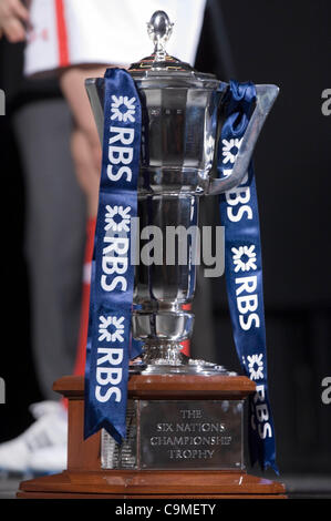 Le lancement officiel de la RBS Six Nations rugby tournoi au Hurlingham Club à Londres. Banque D'Images