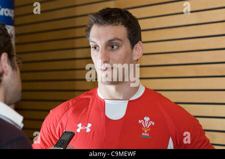 Sam Warburton de galles lors du lancement officiel du tournoi des Six Nations de rugby tournoi au Hurlingham Club à Londres. Banque D'Images