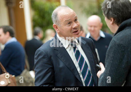 Ancien joueur de rugby international gallois Ieuan Evans lors du lancement officiel du tournoi des Six Nations de rugby tournoi au Hurlingham Club à Londres. Banque D'Images