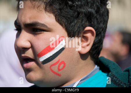 Le Caire, Egtypt. 24 Jan, 2012. 1er anniversaire, la révolution égyptienne place Tahrir au Caire Banque D'Images