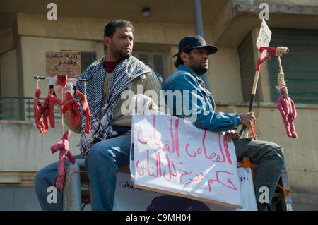 Le Caire, Égypte. 24 Jan, 2012. 1er anniversaire, la révolution égyptienne place Tahrir au Caire Banque D'Images